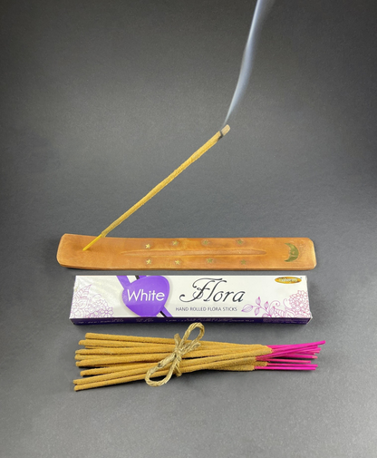white flora incense sticks